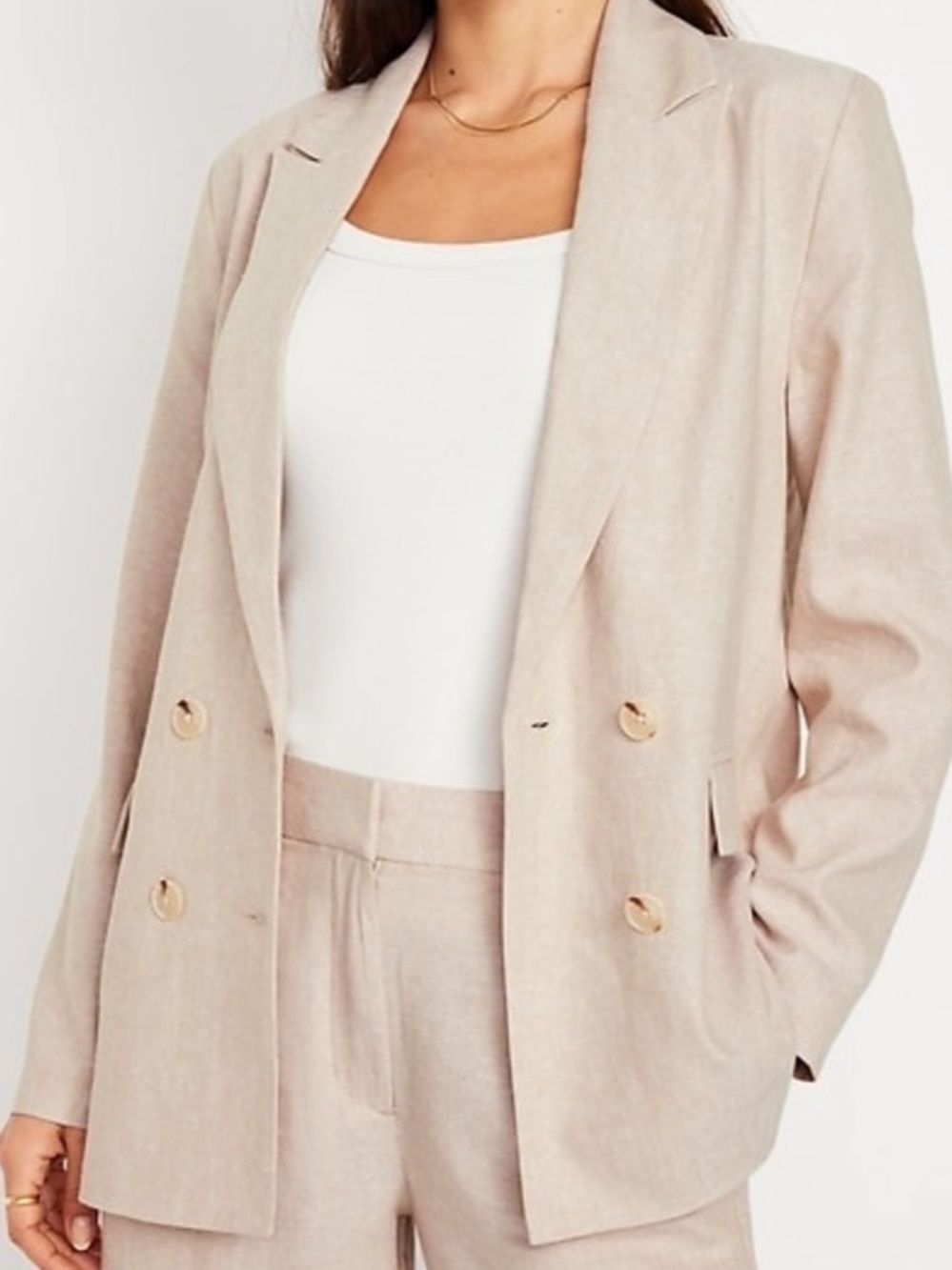 Old Navy Double-Breasted Linen Blazer